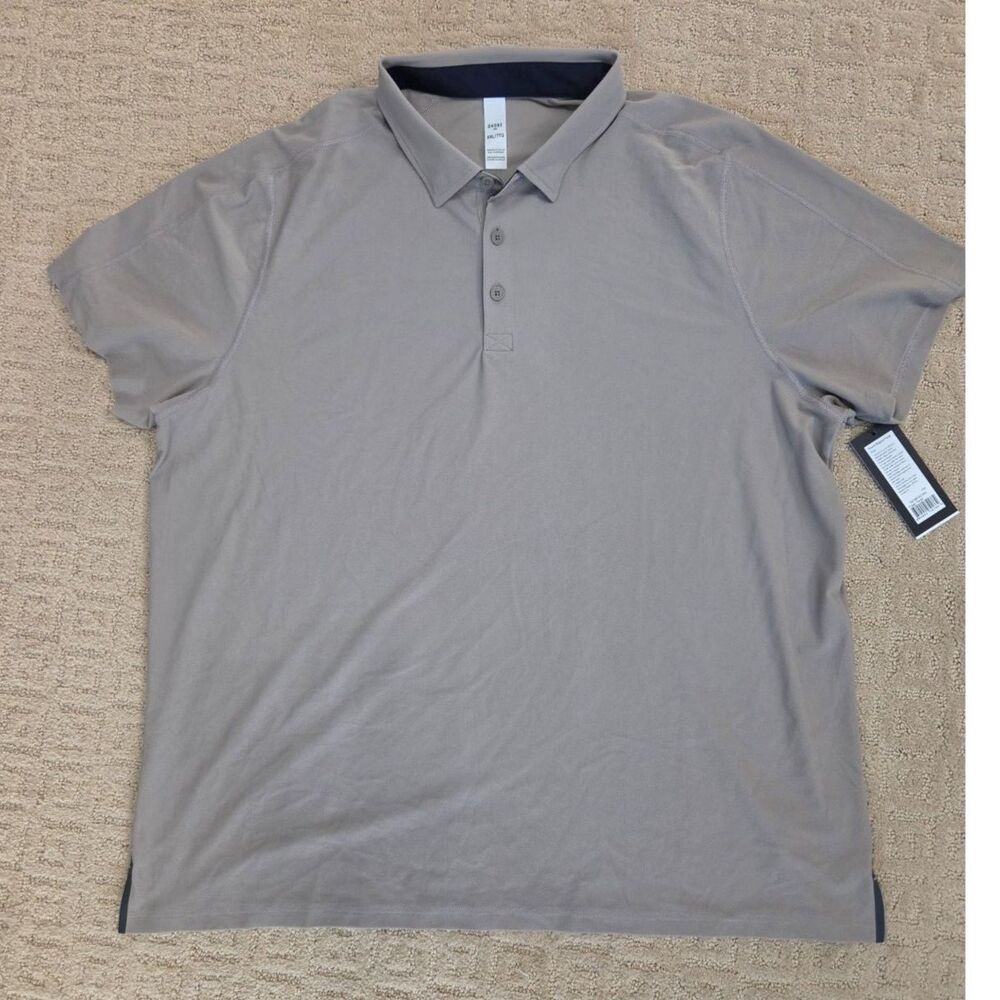 NWT Rhone Regatta Pique Polo Mens Size 2X 2XL XXL Foggy Taupe Tan Short Sleeve